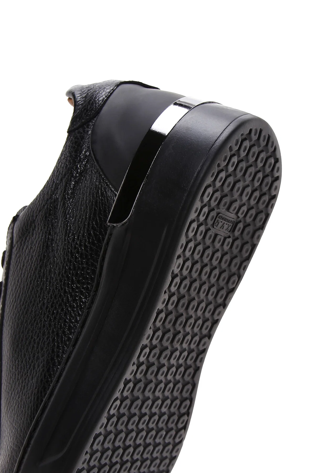 Erkek Siyah Bağcıklı Deri Sneaker - Image 8