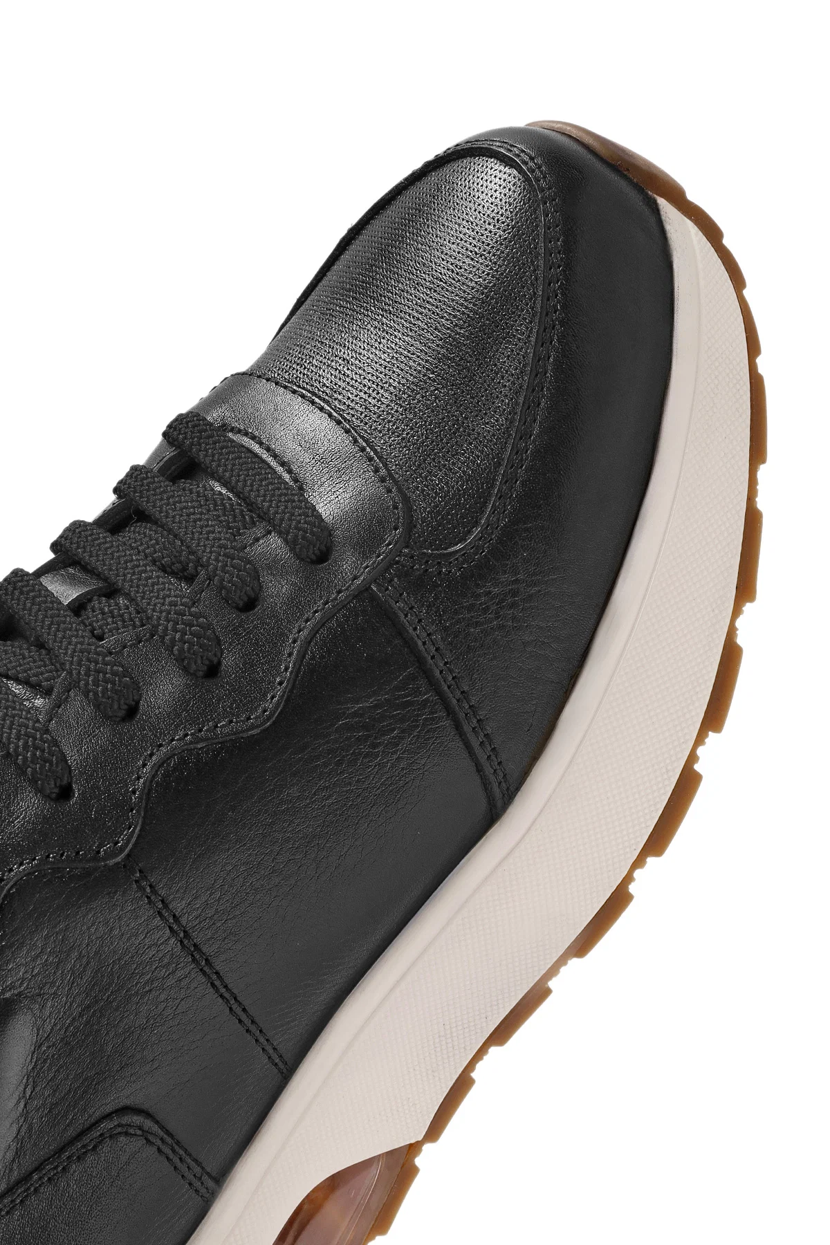 Erkek Siyah Bağcıklı Deri Sneaker - Image 10