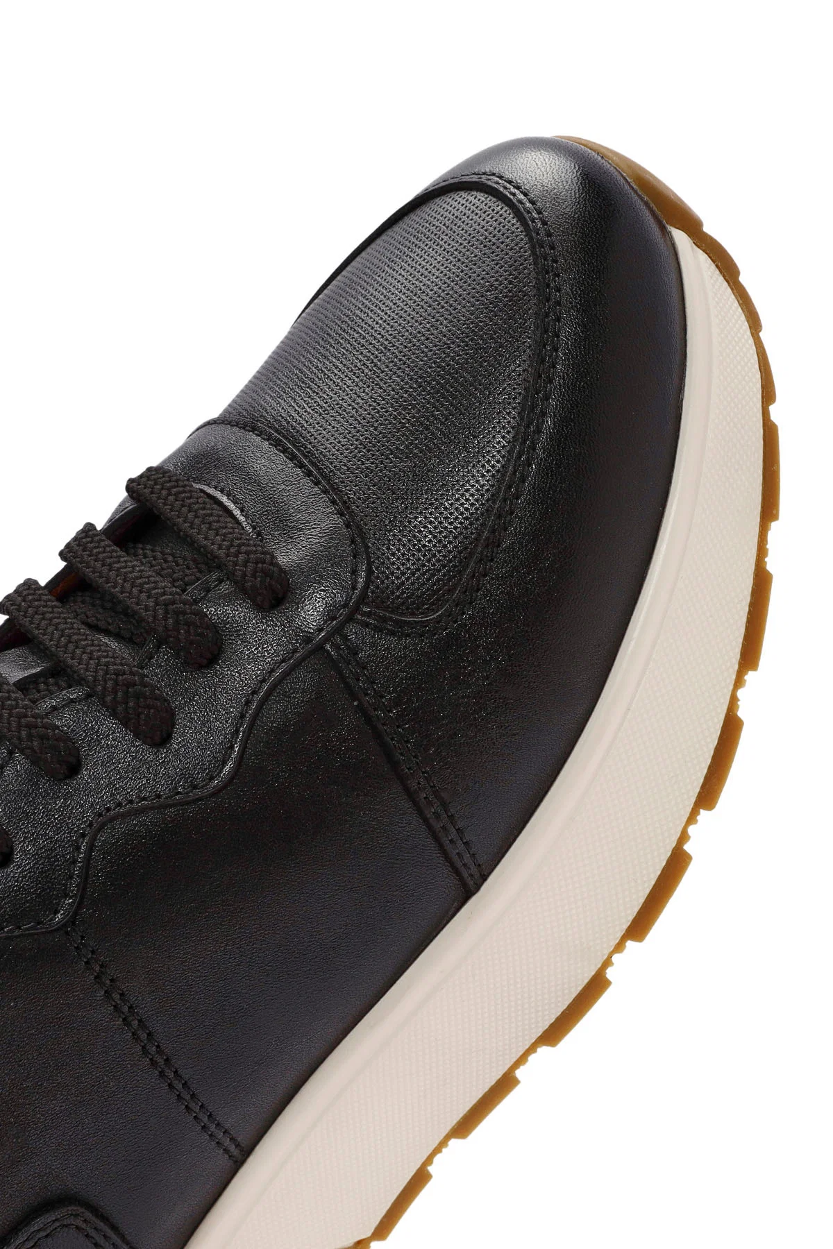 Erkek Siyah Bağcıklı Deri Sneaker - Image 9