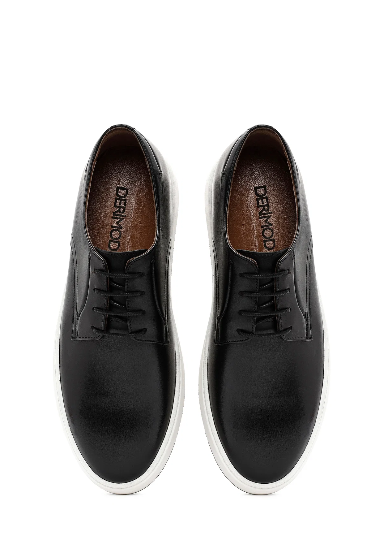 Erkek Siyah Bağcıklı Deri Sneaker - Image 7