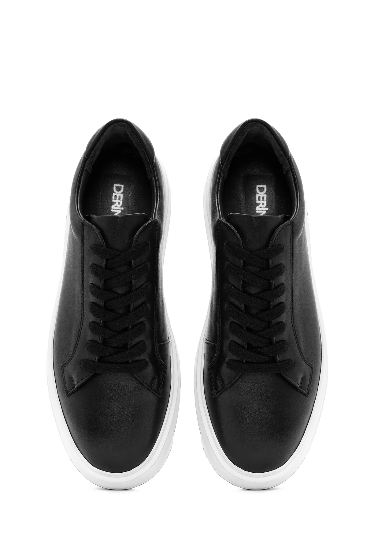 Erkek Siyah Bağcıklı Deri Sneaker - Image 7