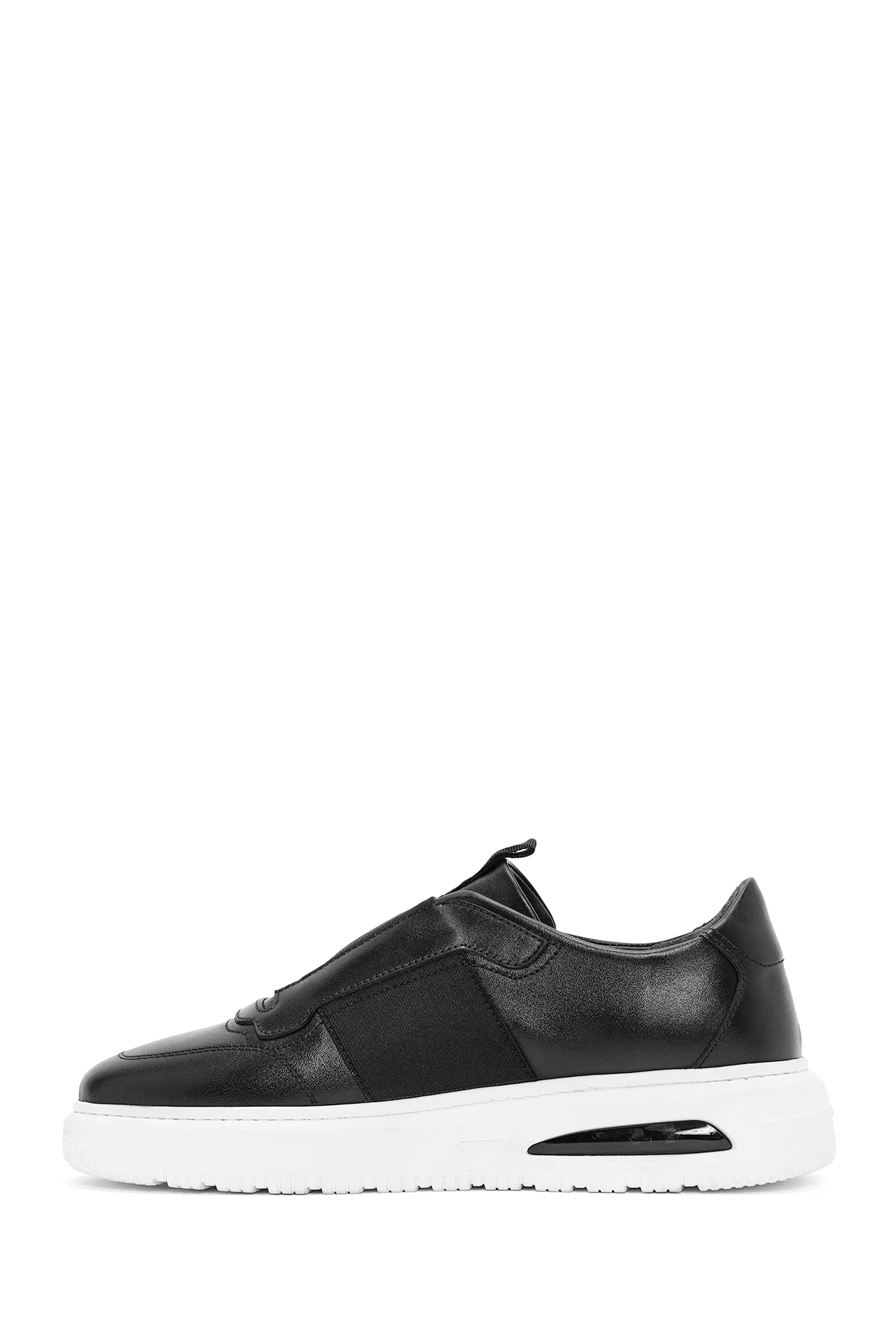 Erkek Siyah Bağcıklı Deri Sneaker - Image 2