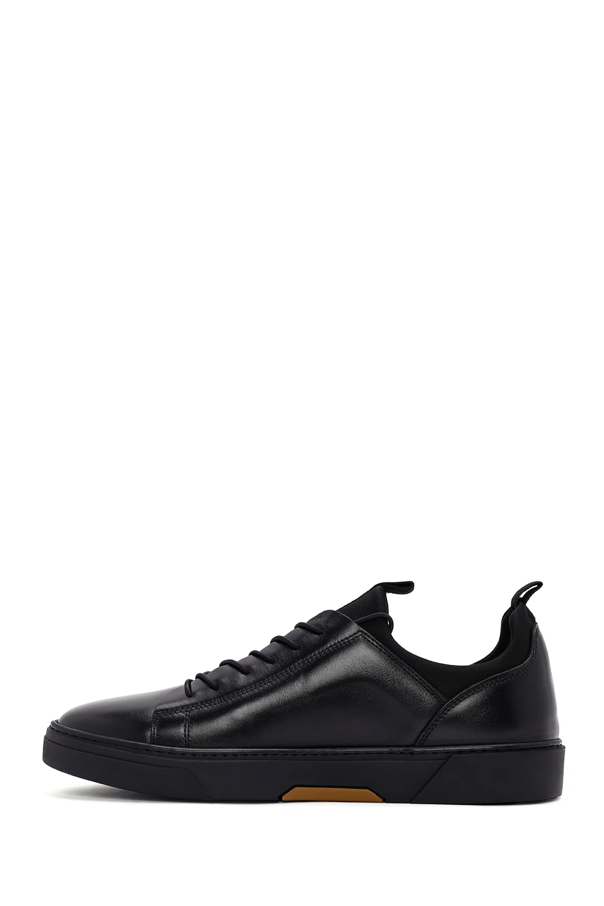 Erkek Siyah Bağcıklı Deri Sneaker - Image 2