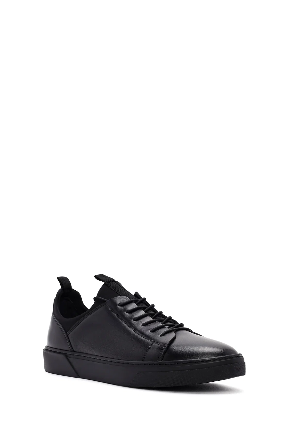 Erkek Siyah Bağcıklı Deri Sneaker - Image 6