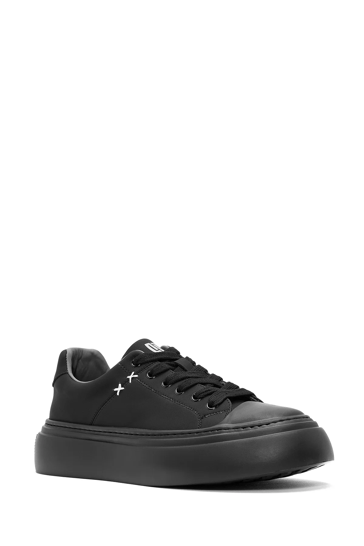 Erkek Siyah Bağcıklı Deri Sneaker - Image 7