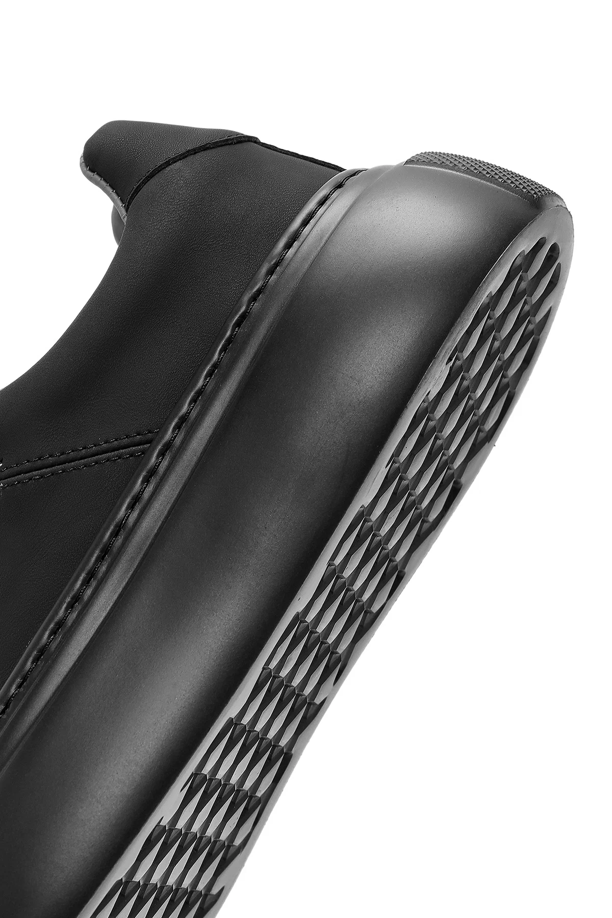 Erkek Siyah Bağcıklı Deri Sneaker - Image 8
