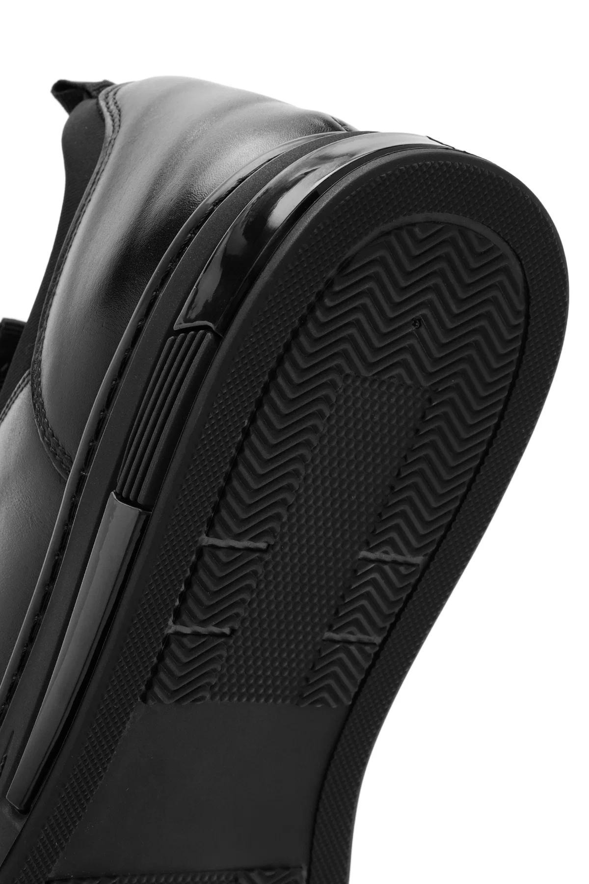 Erkek Siyah Bağcıklı Deri Sneaker - Image 8