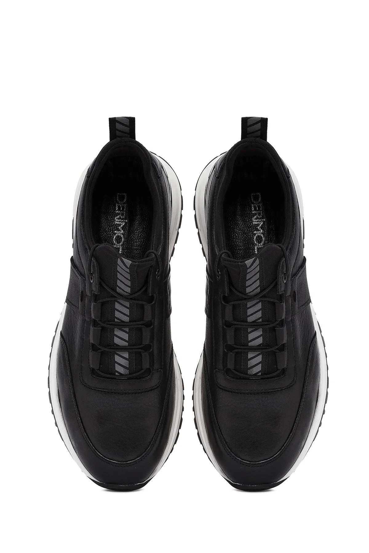 Erkek Siyah Bağcıklı Deri Sneaker - Image 7