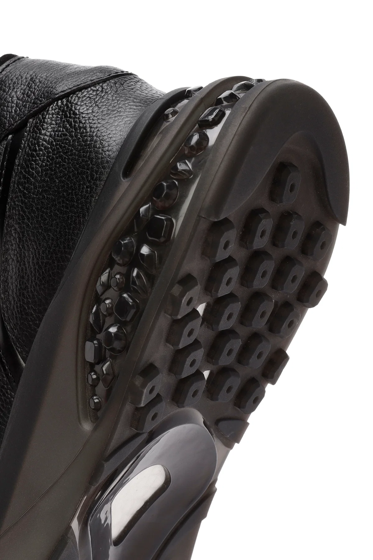 Erkek Siyah Bağcıklı Deri Sneaker - Image 8