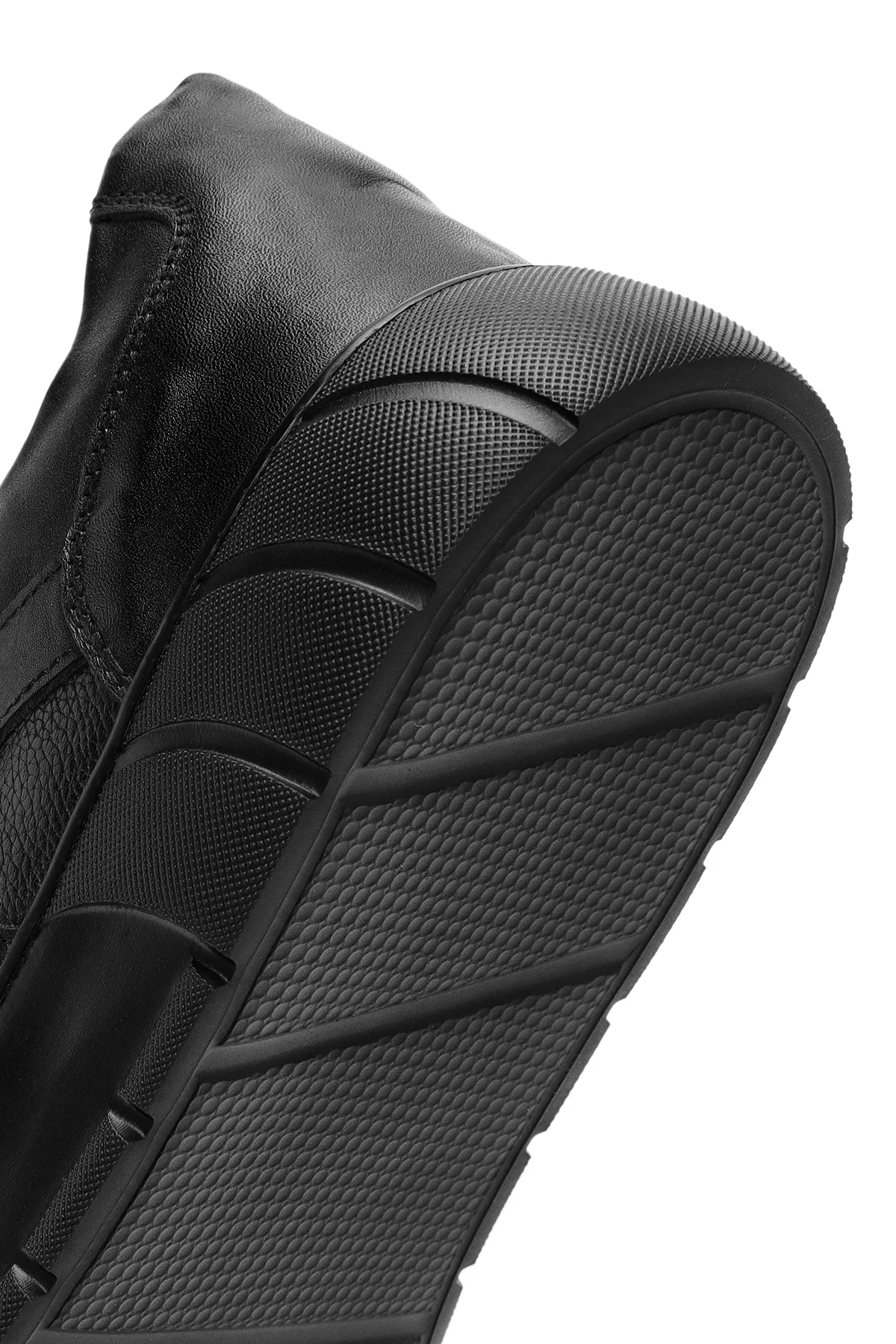 Erkek Siyah Bağcıklı Deri Sneaker - Image 10