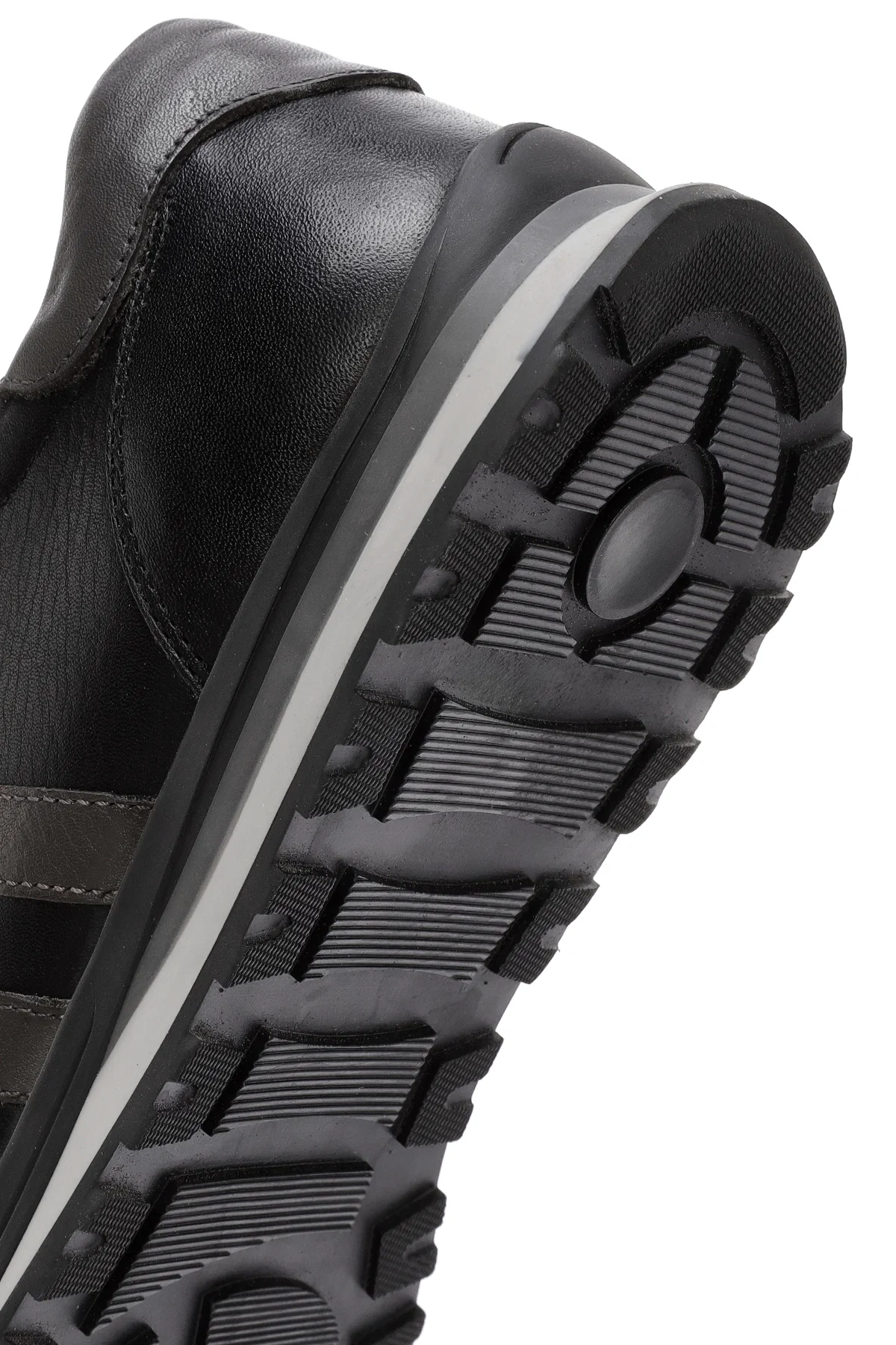 Erkek Siyah Bağcıklı Deri Sneaker - Image 8