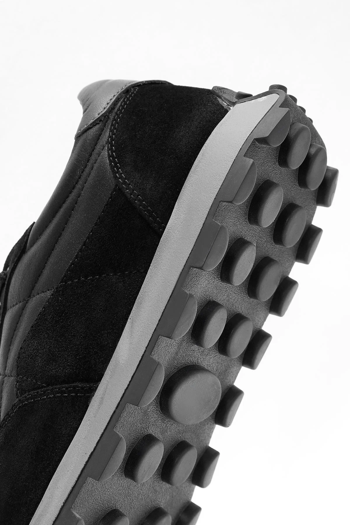 Erkek Siyah Bağcıklı Deri Sneaker - Image 8