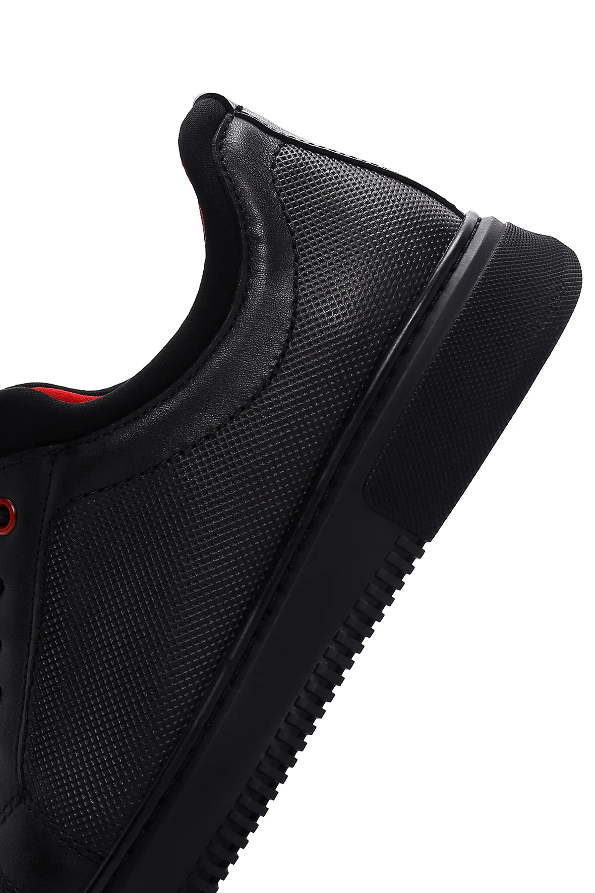 Erkek Siyah Bağcıklı Deri Sneaker - Image 7