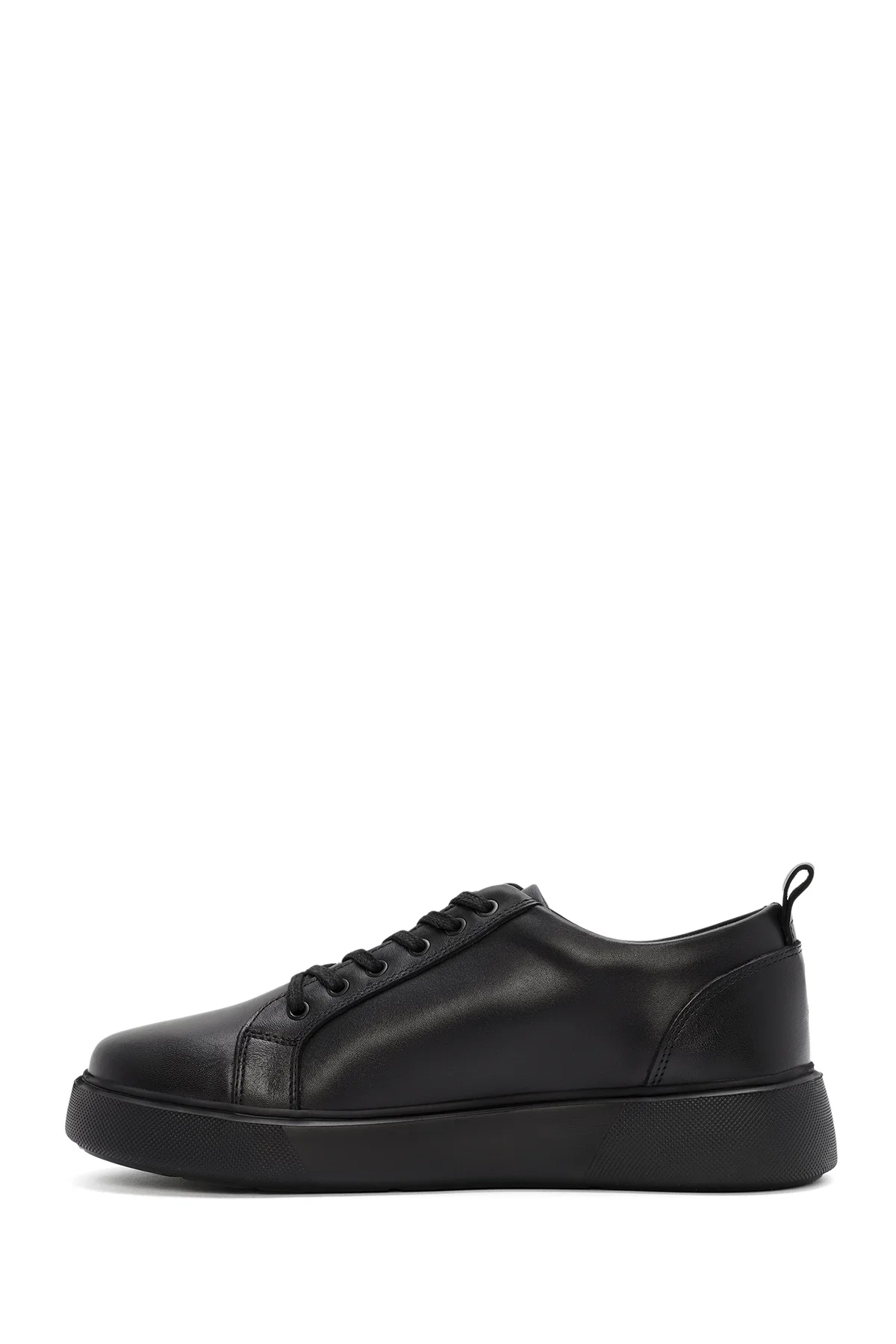 Erkek Siyah Bağcıklı Deri Sneaker - Image 2
