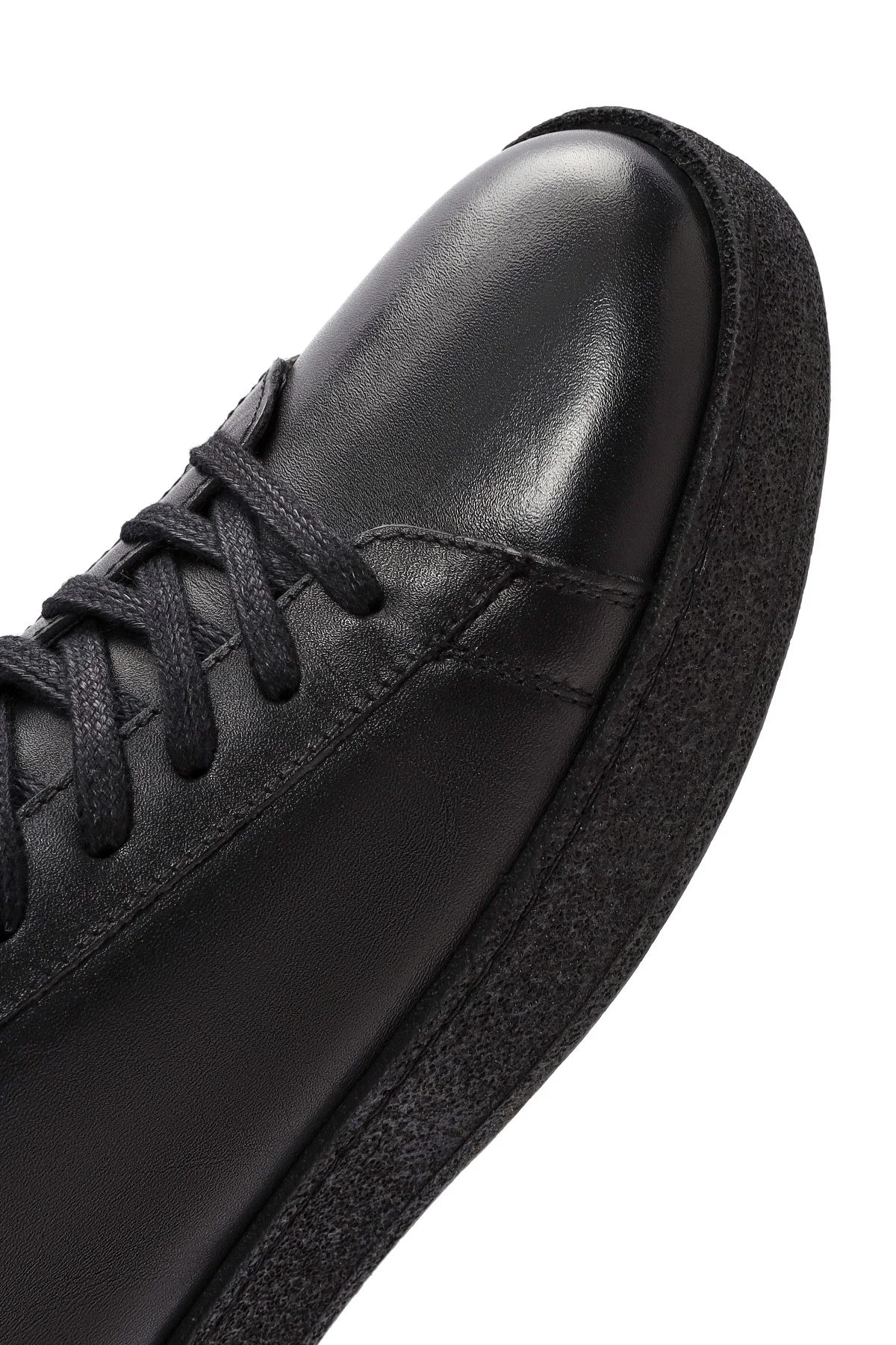 Erkek Siyah Bağcıklı Deri Sneaker - Image 10