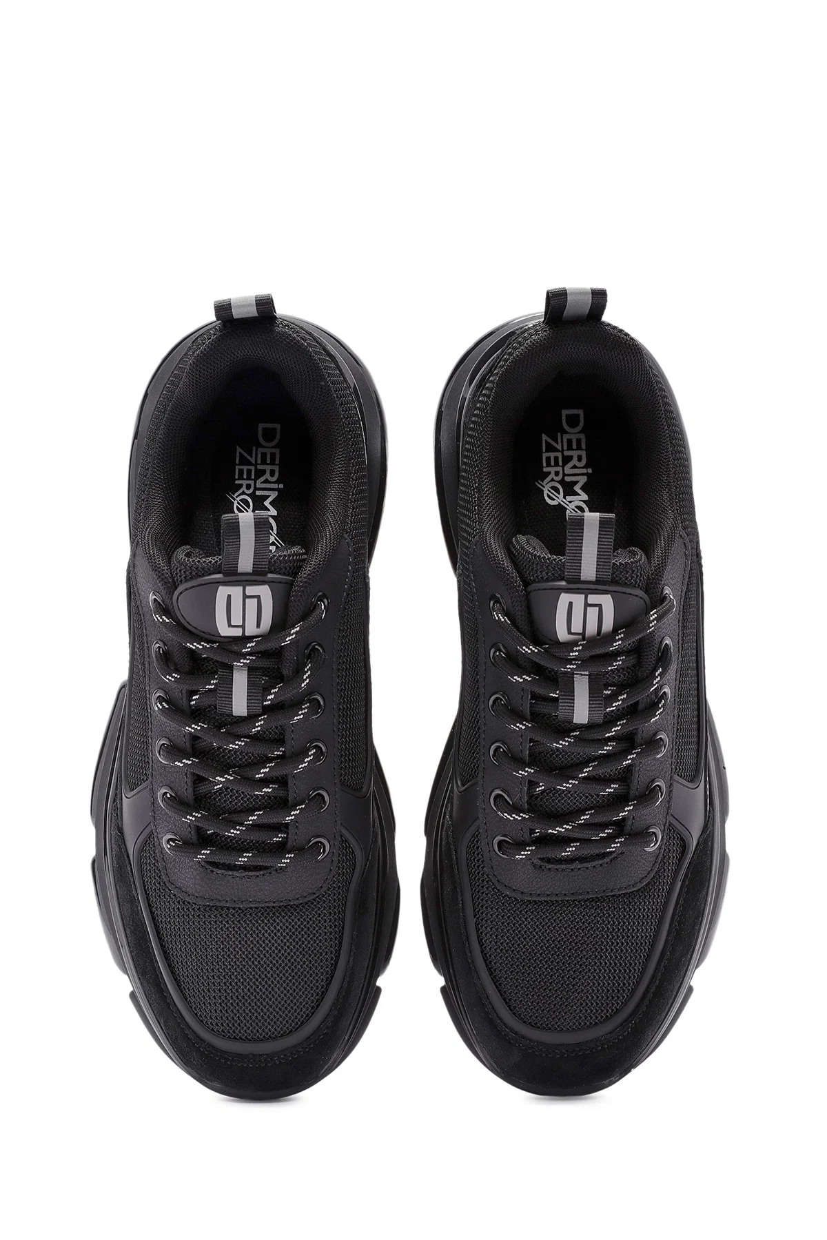 Erkek Siyah Bağcıklı Deri Sneaker - Image 7
