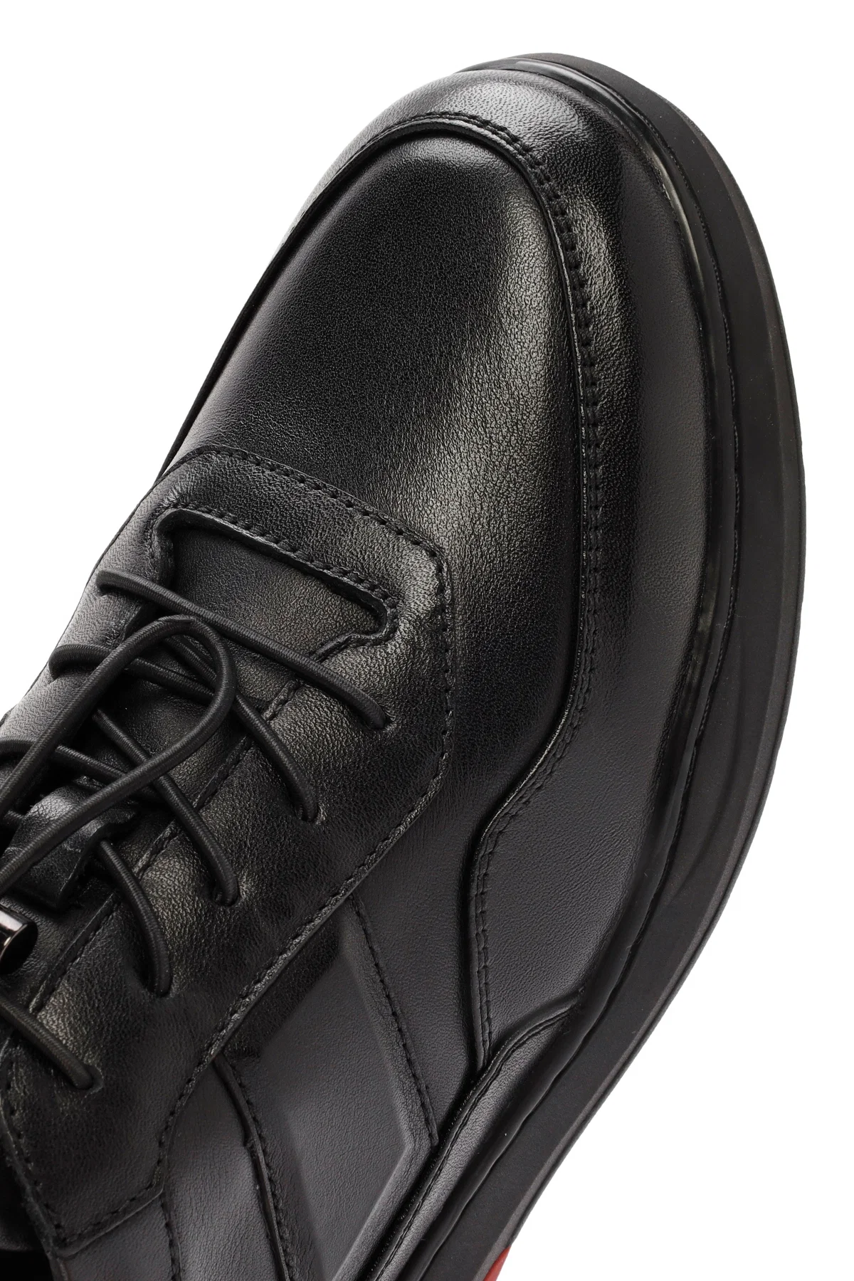 Erkek Siyah Bağcıklı Deri Sneaker - Image 10