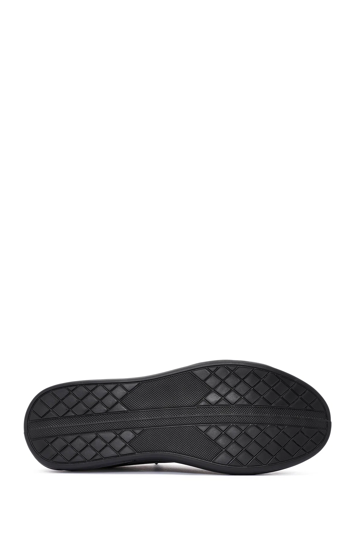 Erkek Siyah Bağcıklı Deri Sneaker - Image 4
