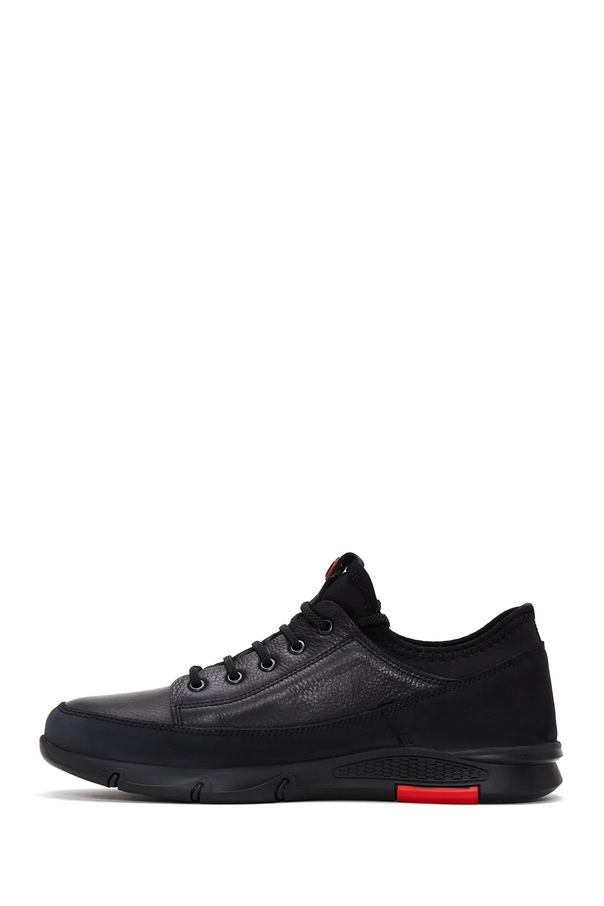 Erkek Siyah Bağcıklı Deri Sneaker - Image 2