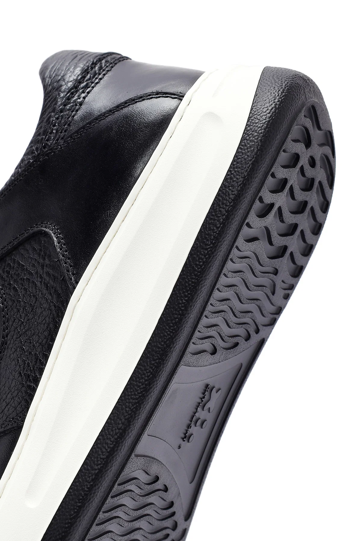 Erkek Siyah Bağcıklı Deri Sneaker - Image 8