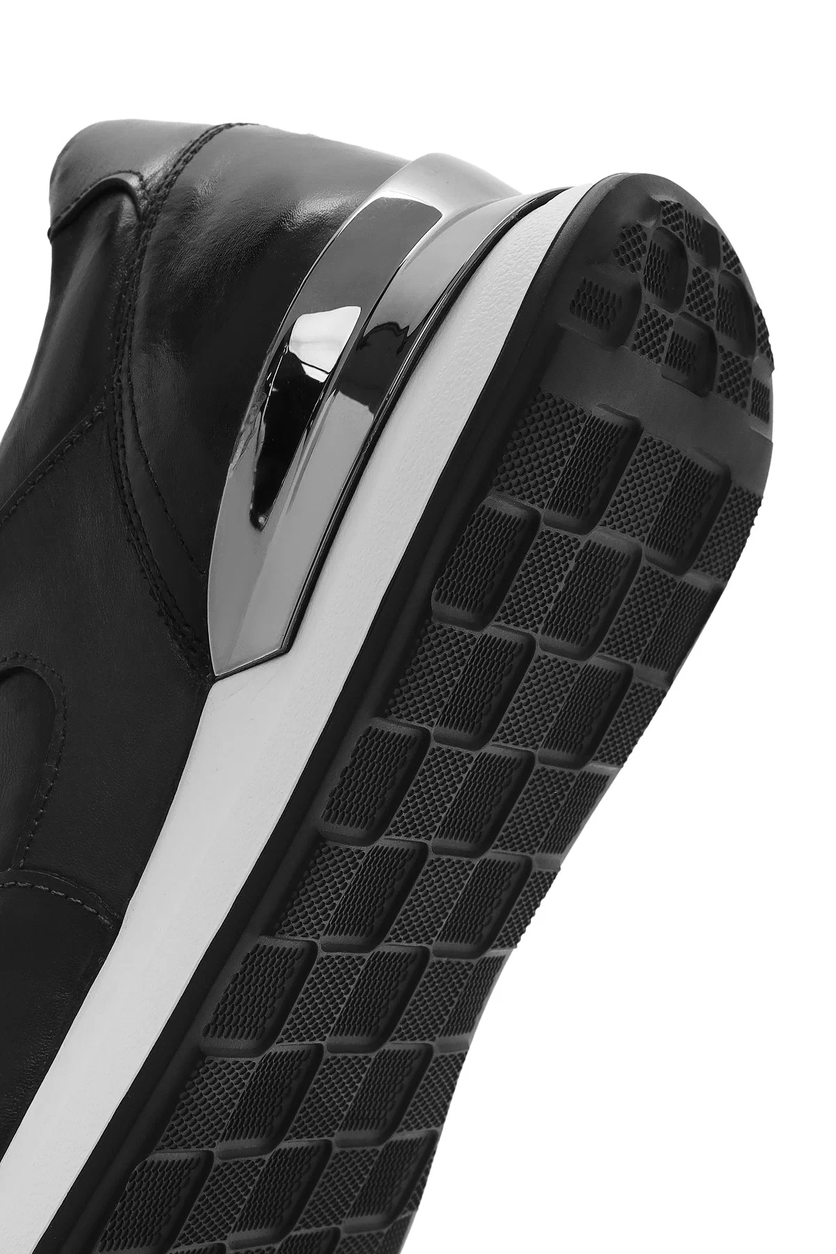 Erkek Siyah Bağcıklı Deri Sneaker - Image 8