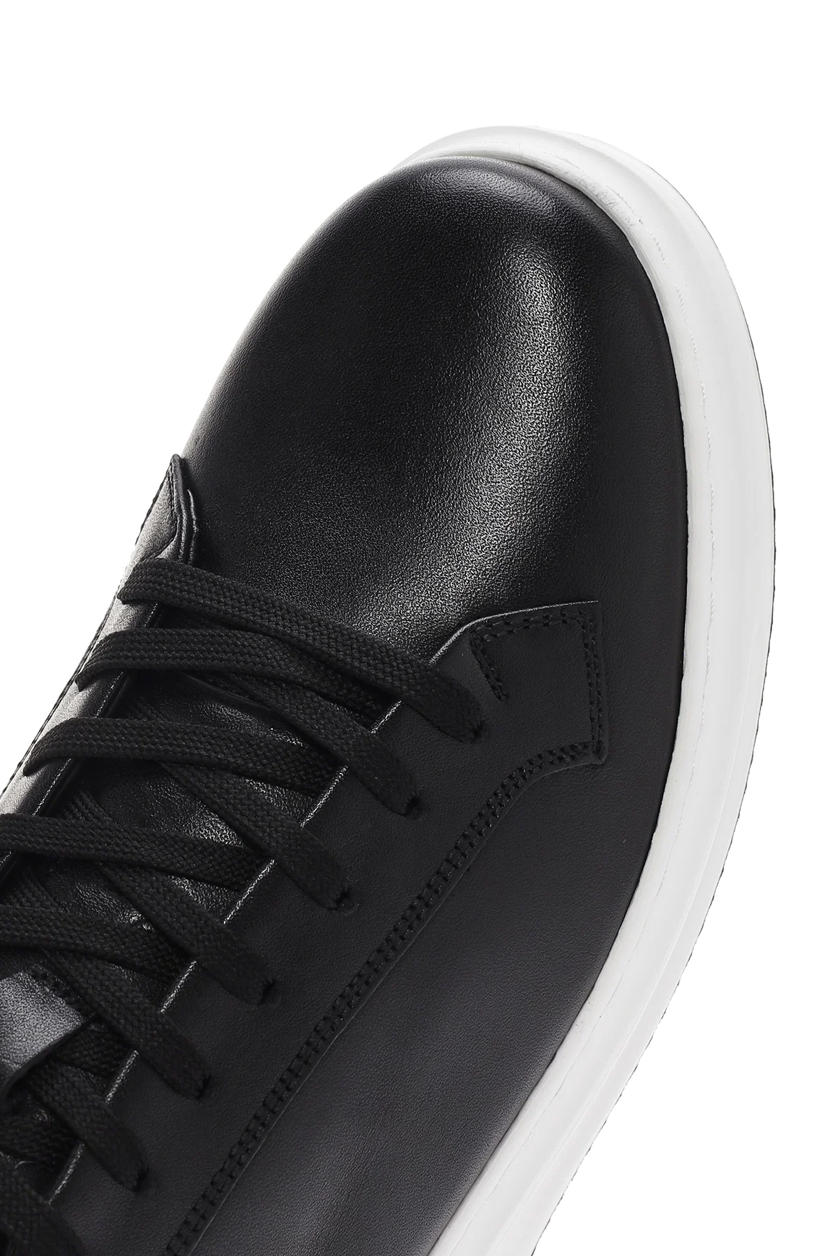 Erkek Siyah Bağcıklı Deri Sneaker - Image 10