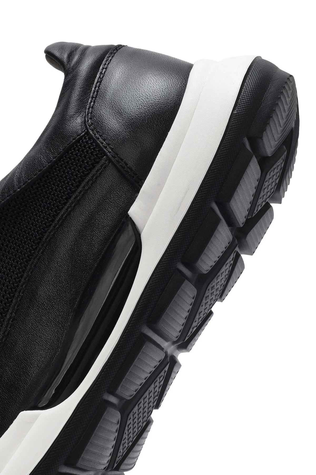 Erkek Siyah Bağcıklı Deri Sneaker - Image 8