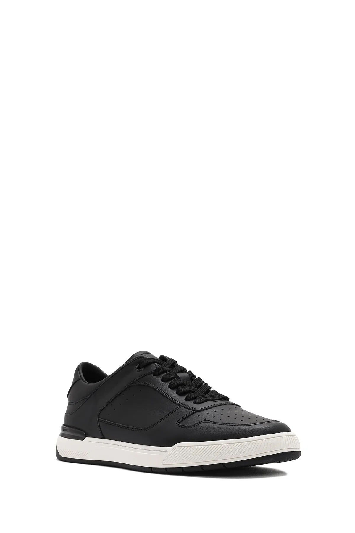 Erkek Siyah Bağcıklı Deri Sneaker - Image 6