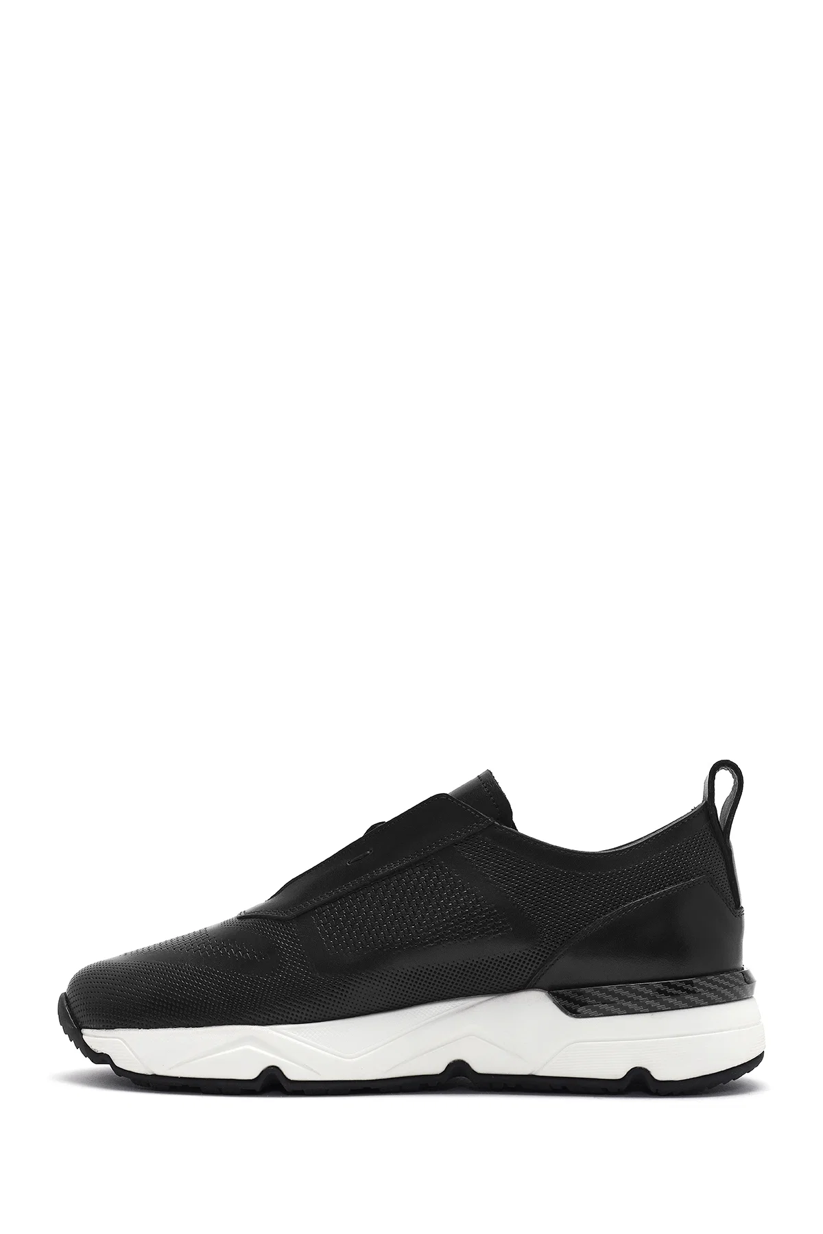 Erkek Siyah Bağcıklı Deri Sneaker - Image 2