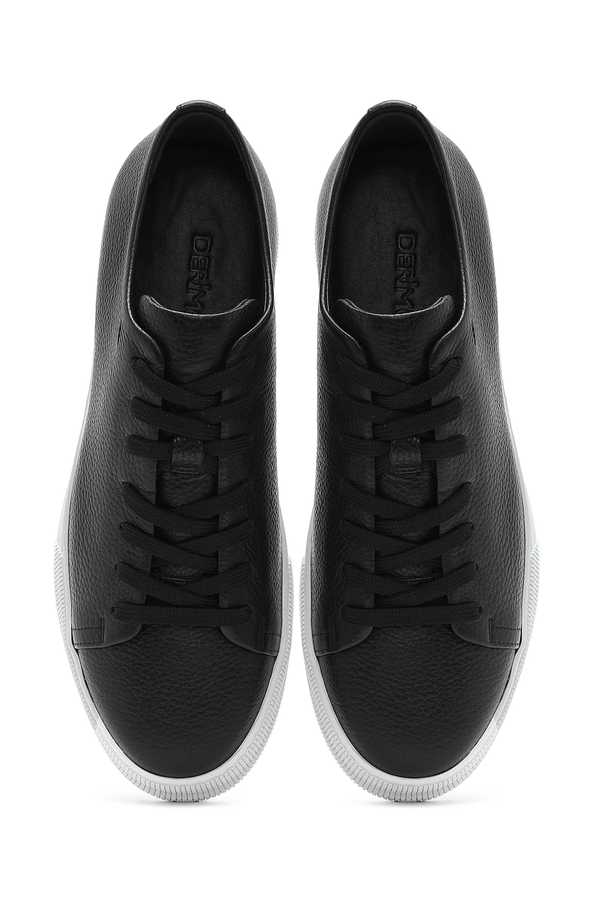 Erkek Siyah Bağcıklı Deri Sneaker - Image 7