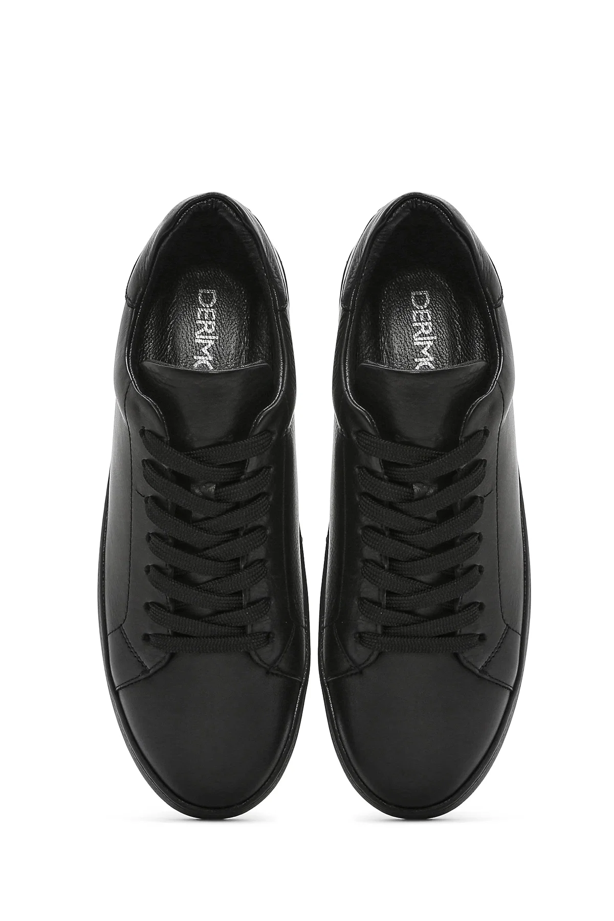 Erkek Siyah Bağcıklı Deri Sneaker - Image 7