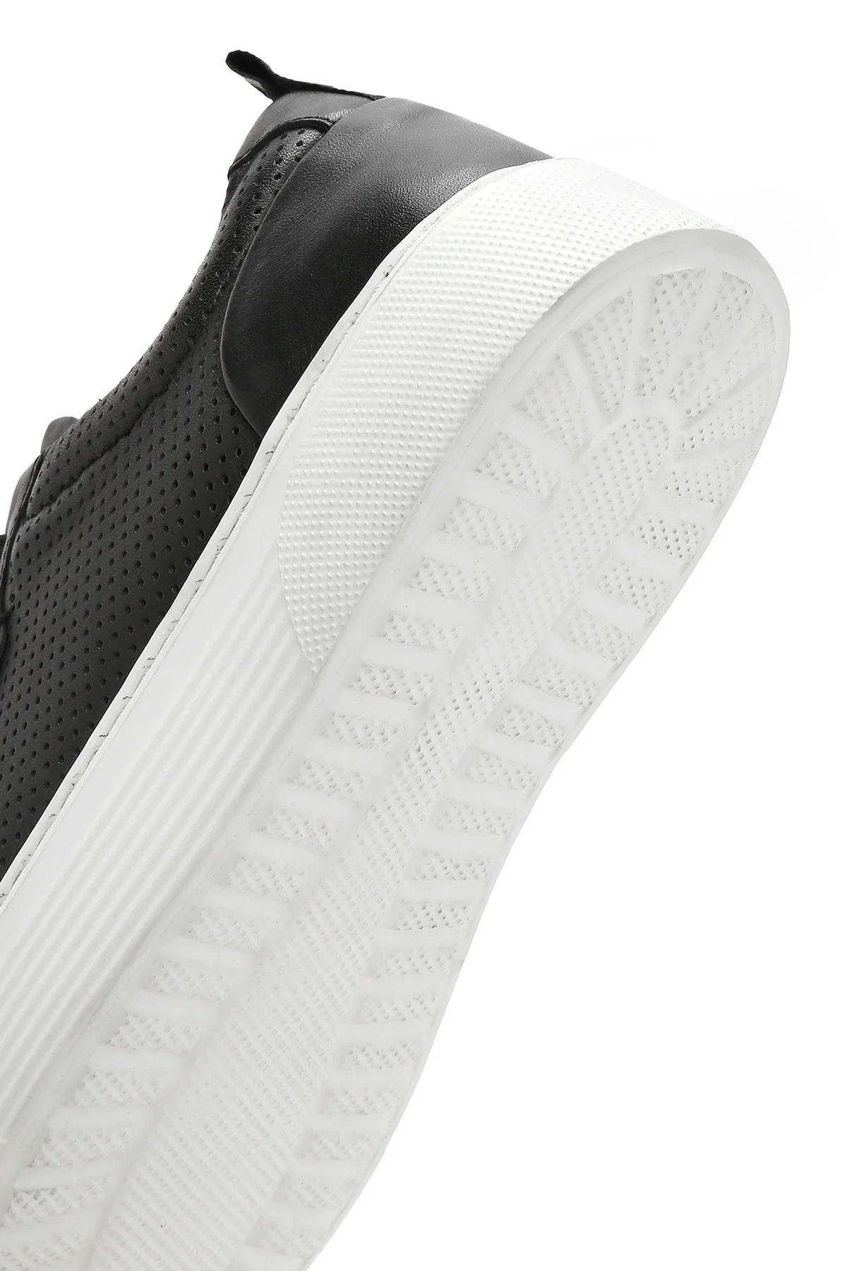 Erkek Siyah Bağcıklı Deri Sneaker - Image 9