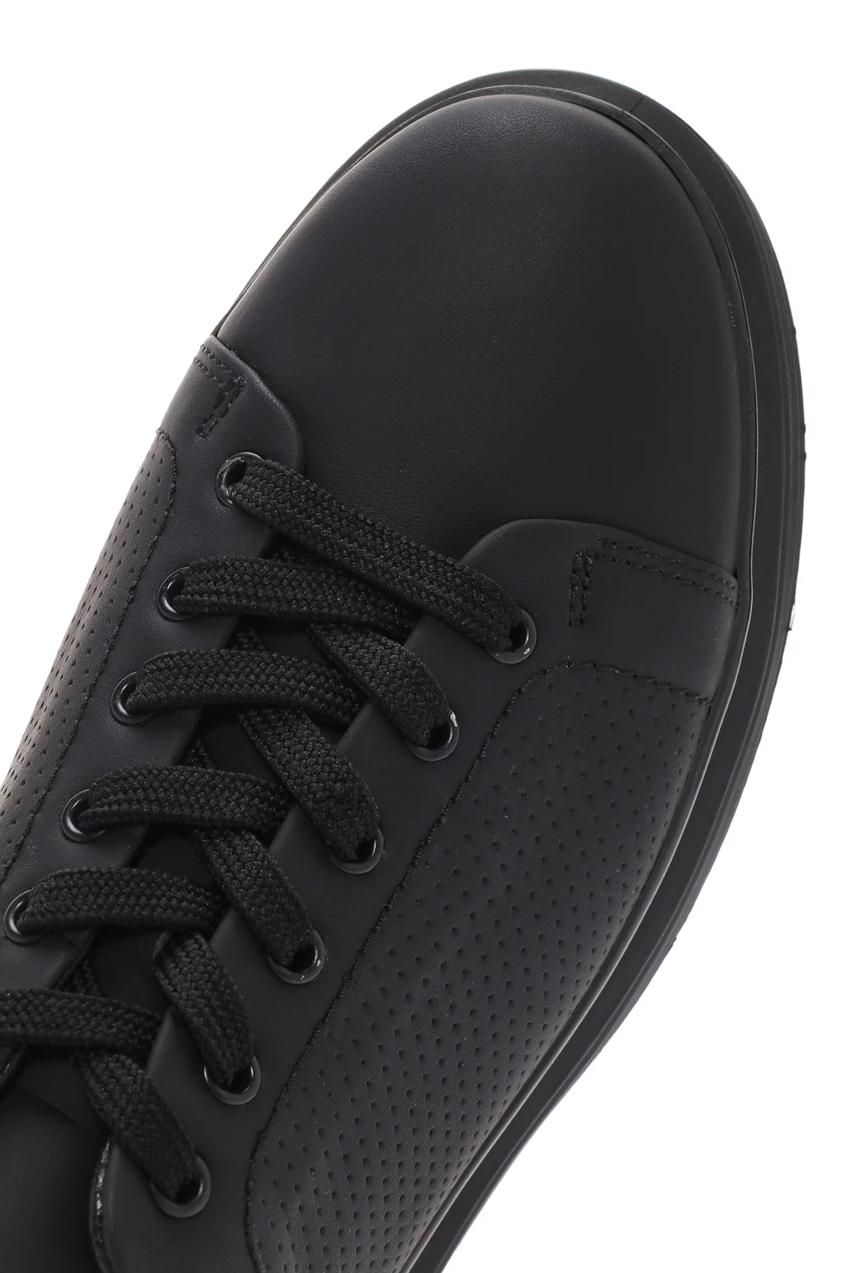 Erkek Siyah Bağcıklı Deri Sneaker - Image 10