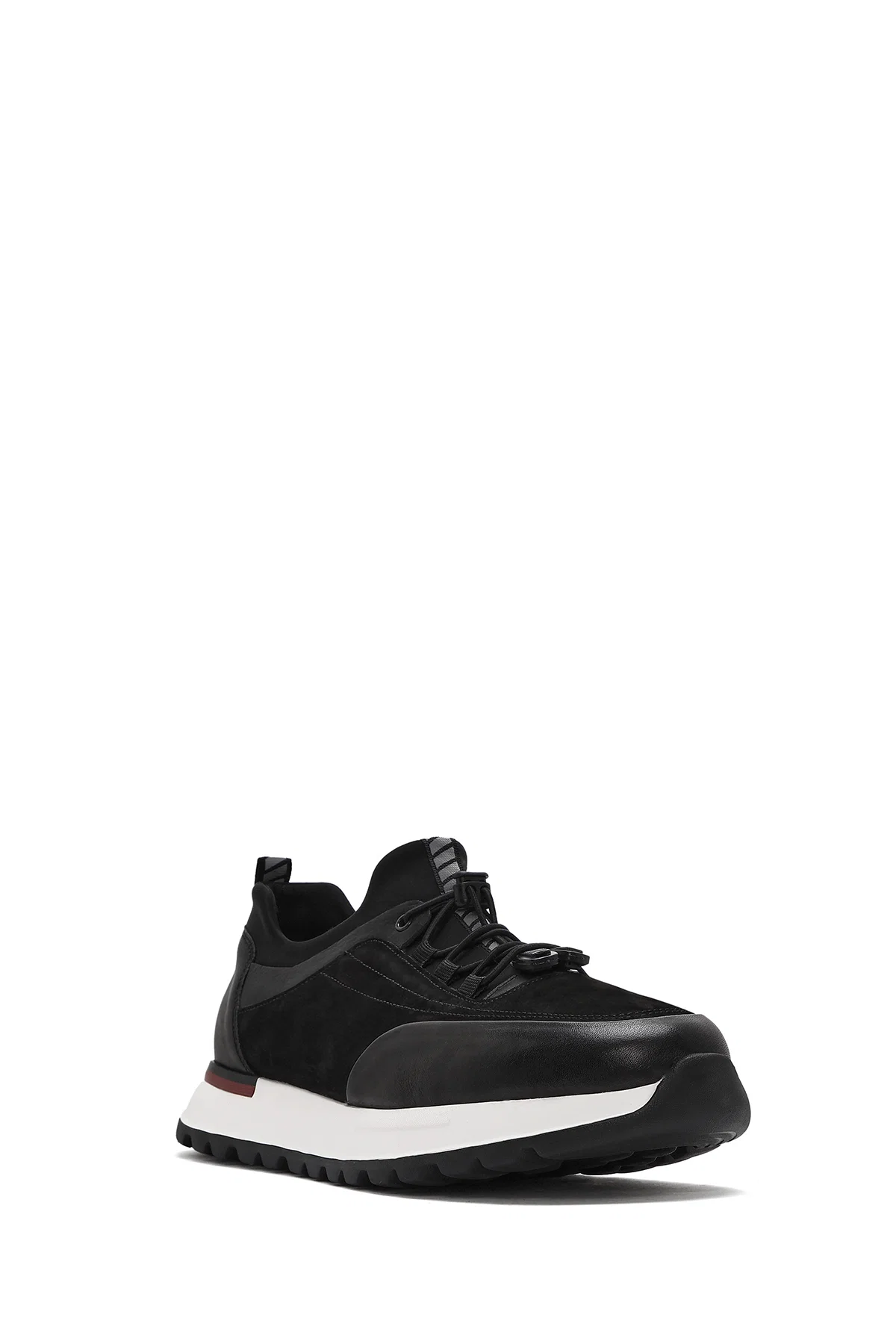 Erkek Siyah Bağcıklı Deri Sneaker - Image 6