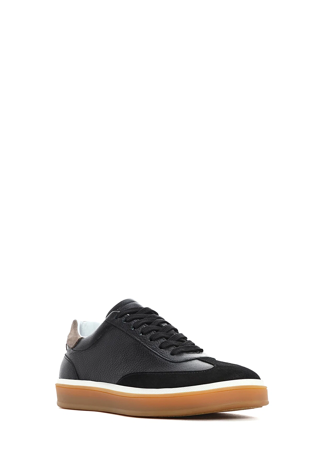 Erkek Siyah Bağcıklı Deri Sneaker - Image 7