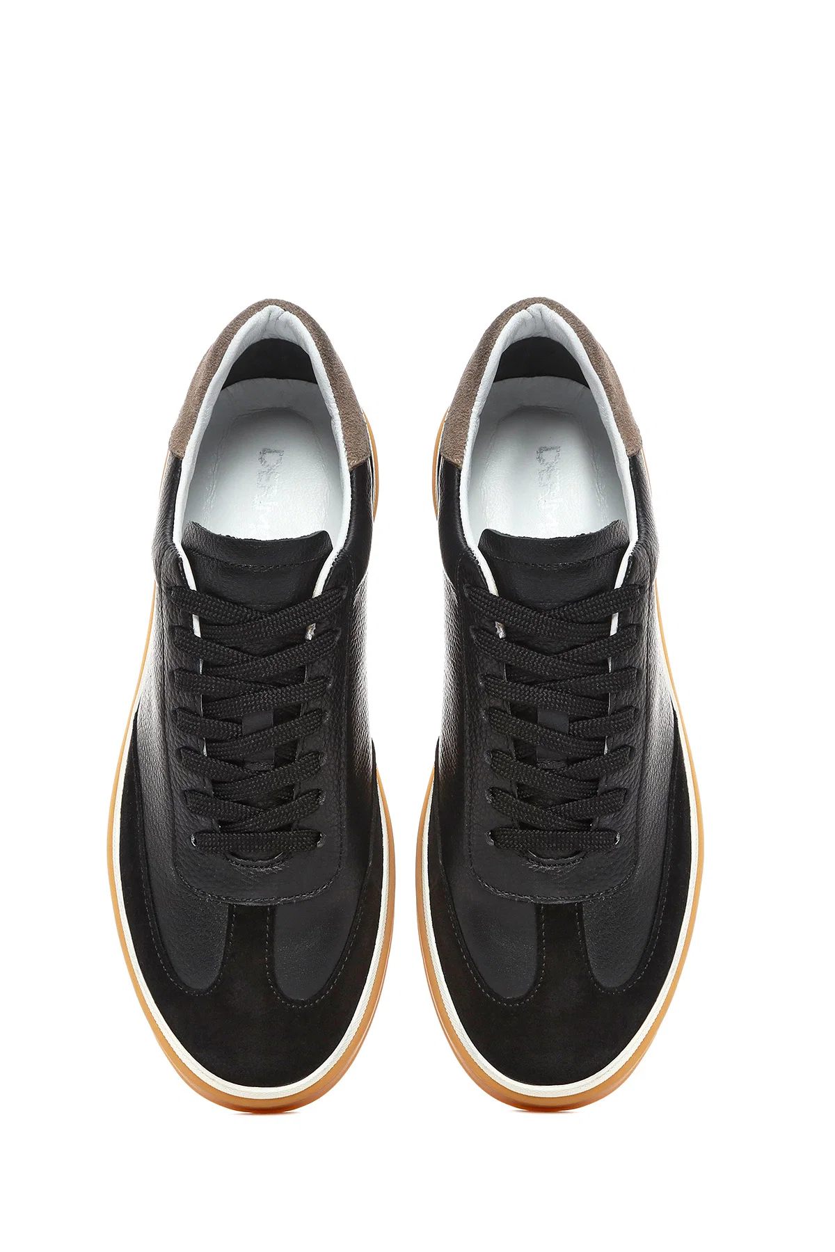 Erkek Siyah Bağcıklı Deri Sneaker - Image 8