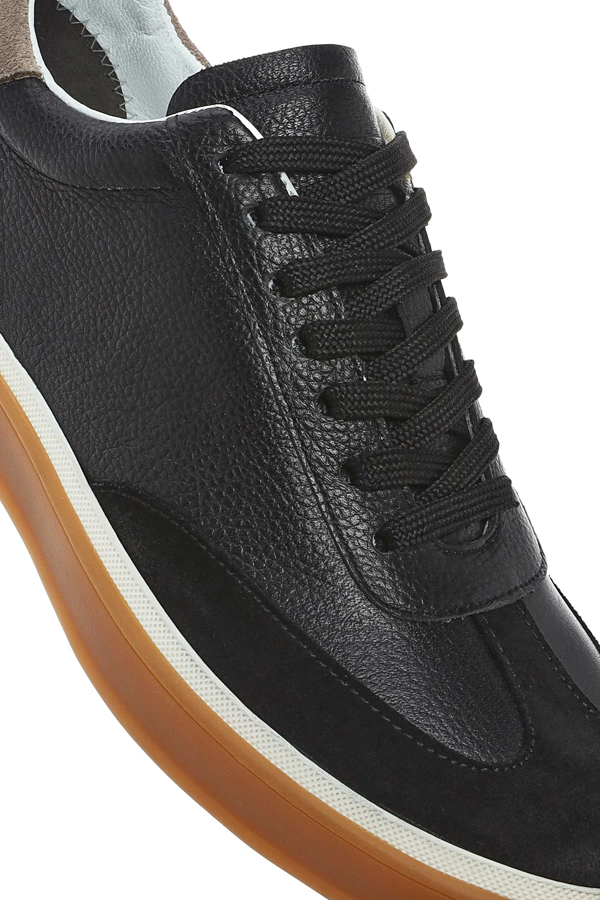 Erkek Siyah Bağcıklı Deri Sneaker - Image 9