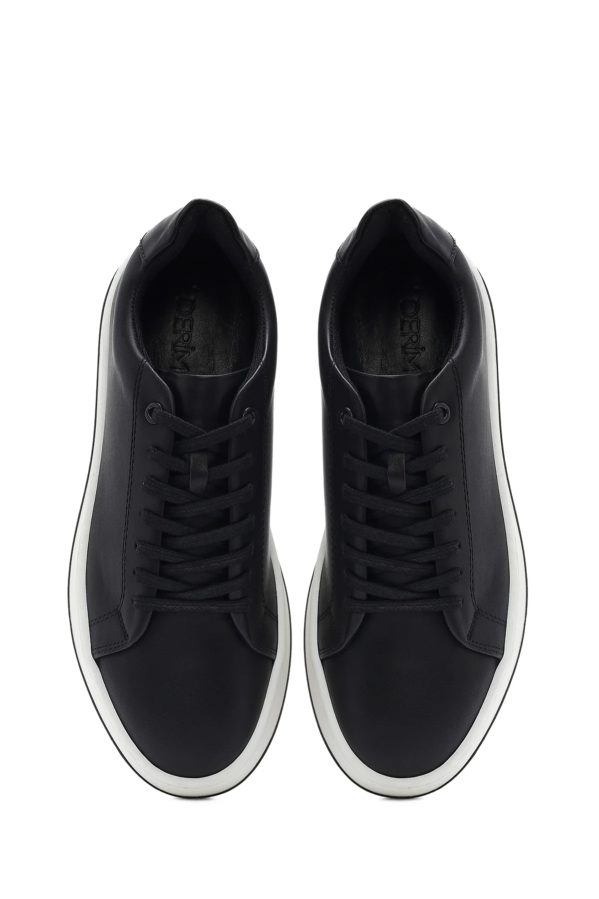Erkek Siyah Bağcıklı Deri Sneaker - Image 7