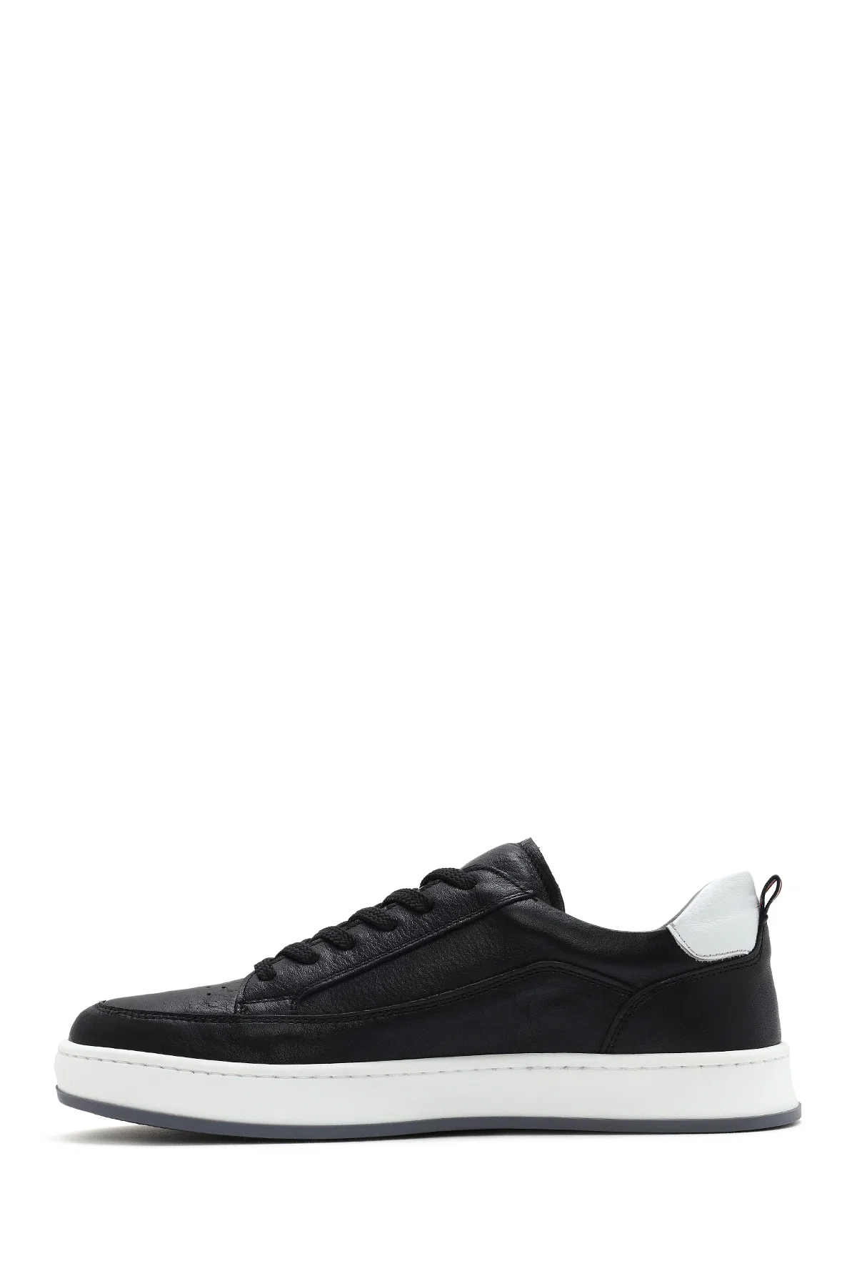 Erkek Siyah Bağcıklı Deri Sneaker - Image 2