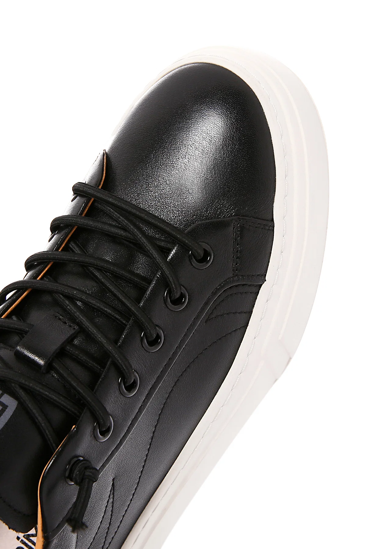 Erkek Siyah Bağcıklı Deri Sneaker - Image 10