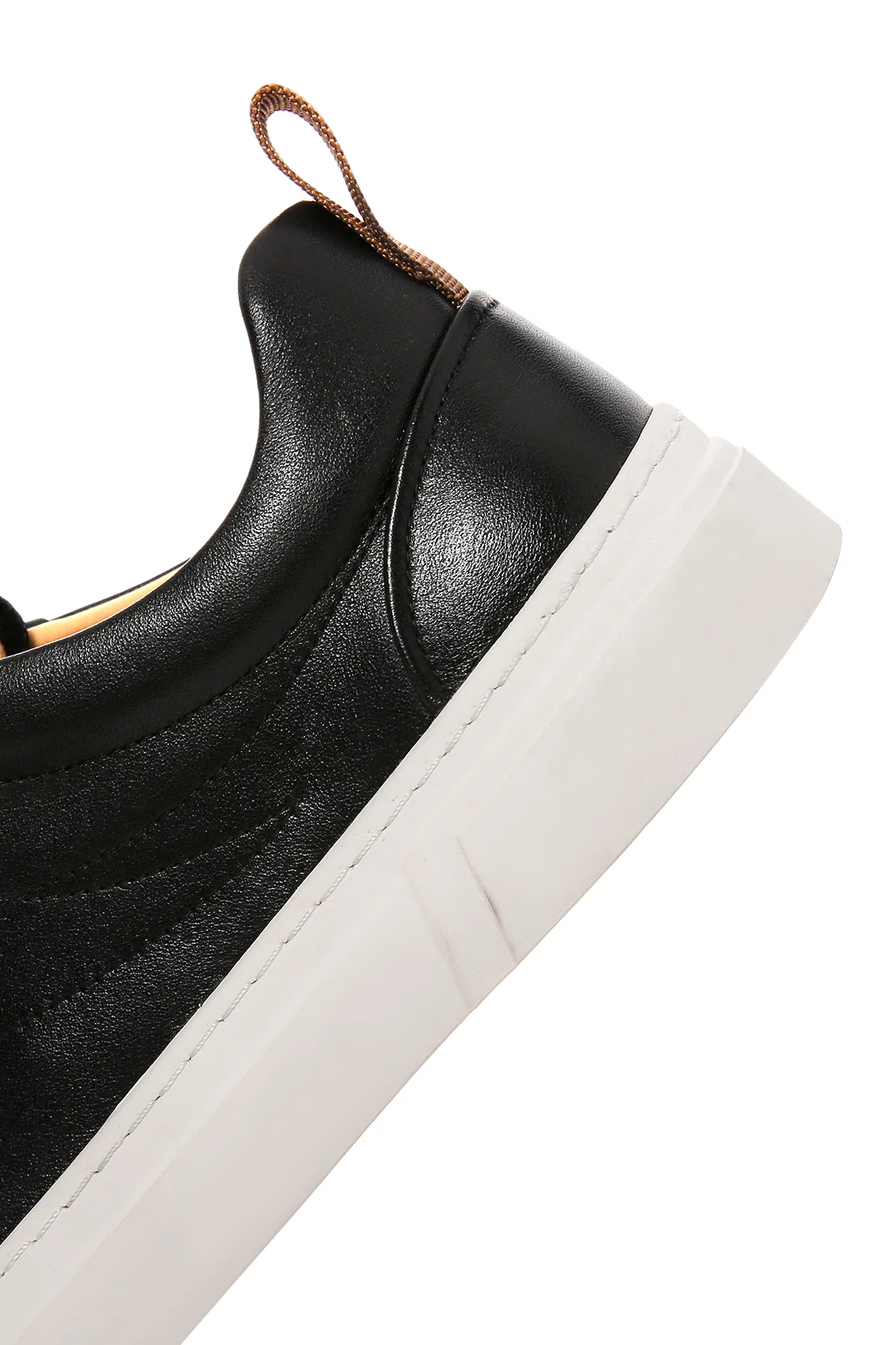 Erkek Siyah Bağcıklı Deri Sneaker - Image 8