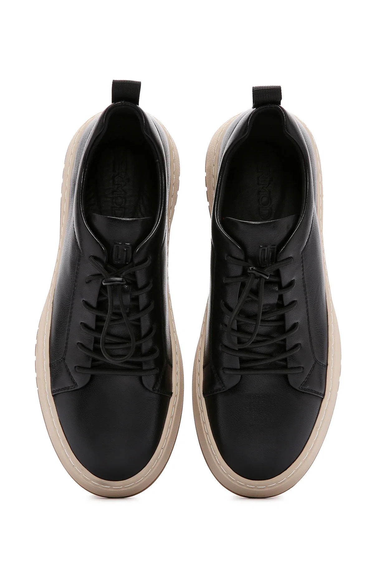 Erkek Siyah Bağcıklı Deri Sneaker - Image 7