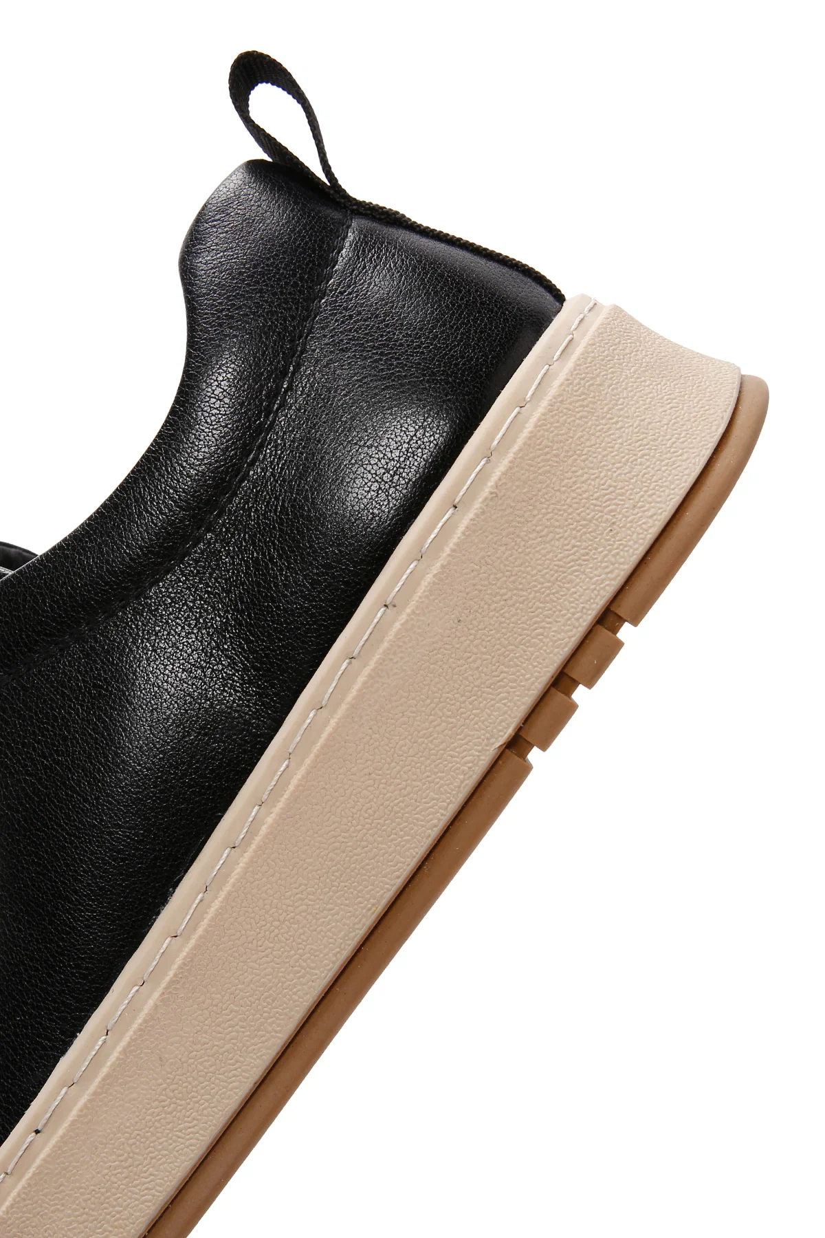 Erkek Siyah Bağcıklı Deri Sneaker - Image 8
