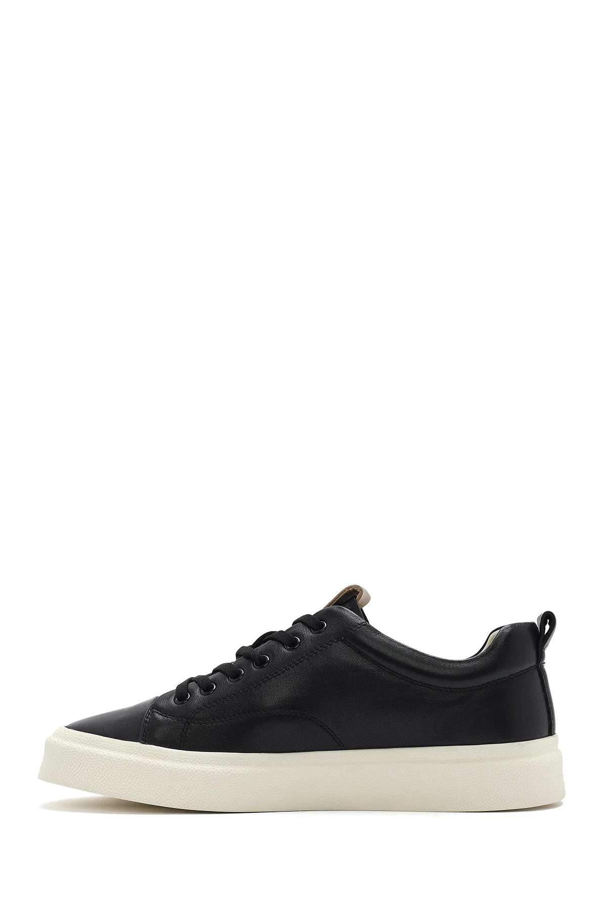 Erkek Siyah Bağcıklı Deri Sneaker - Image 2