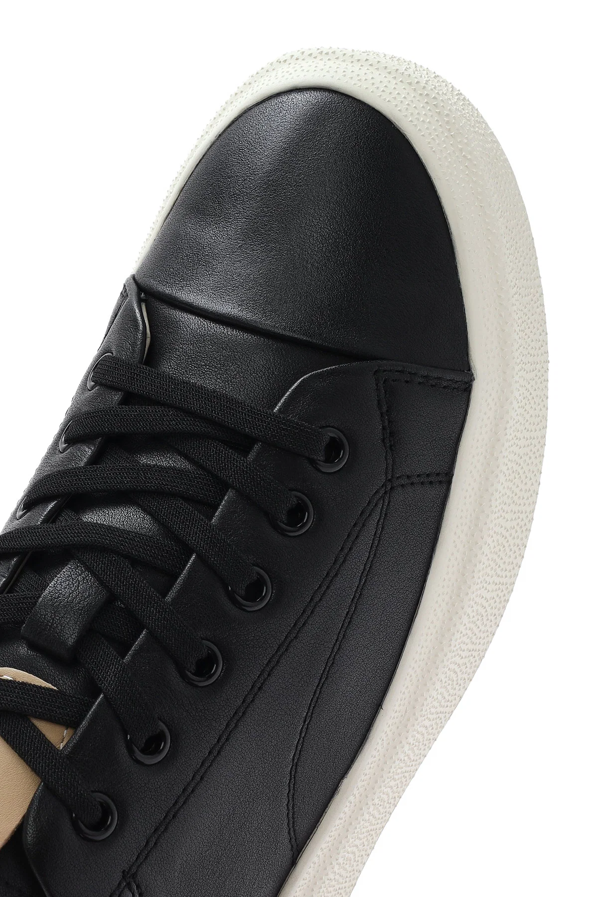 Erkek Siyah Bağcıklı Deri Sneaker - Image 9