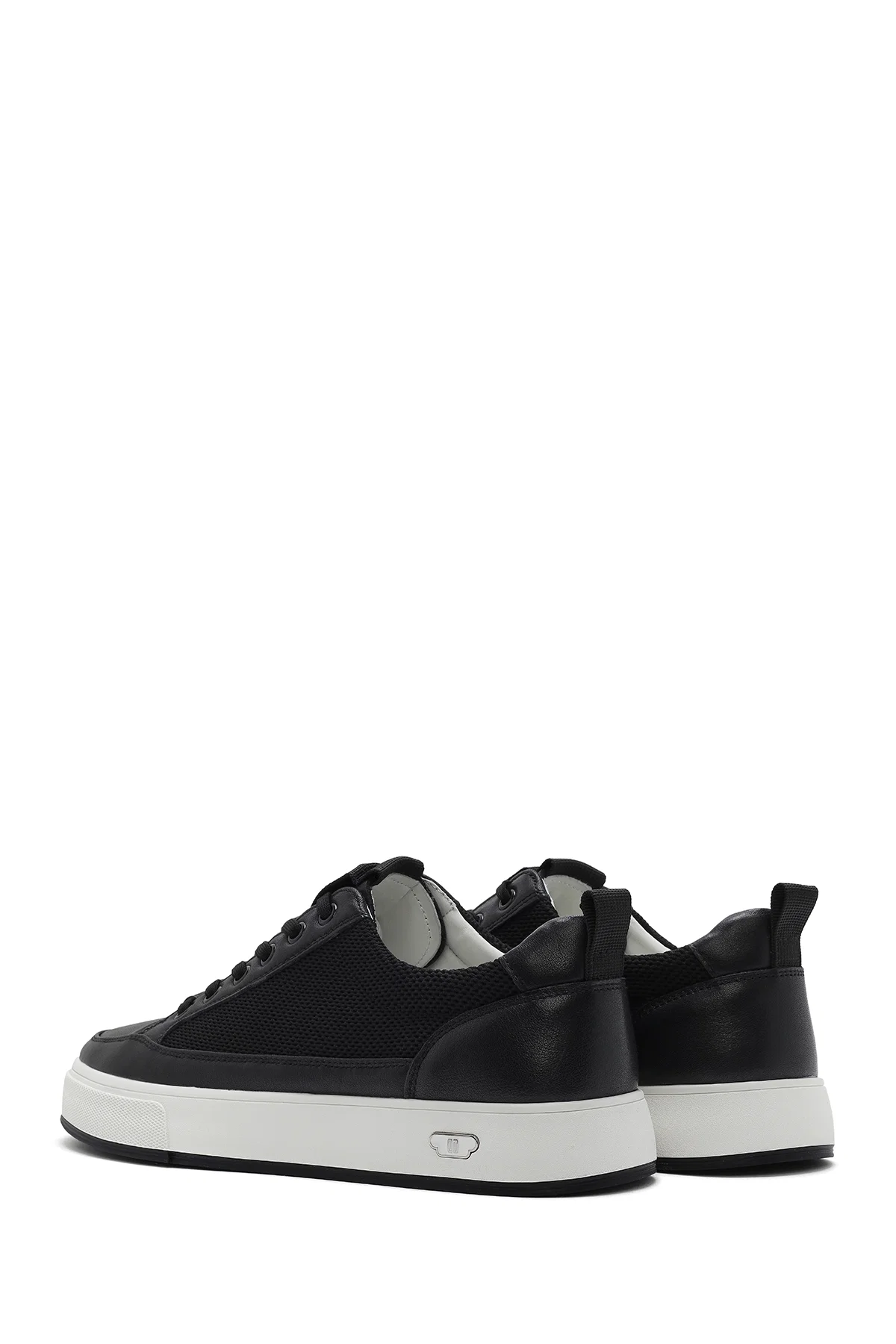 Erkek Siyah Bağcıklı Deri Sneaker - Image 5