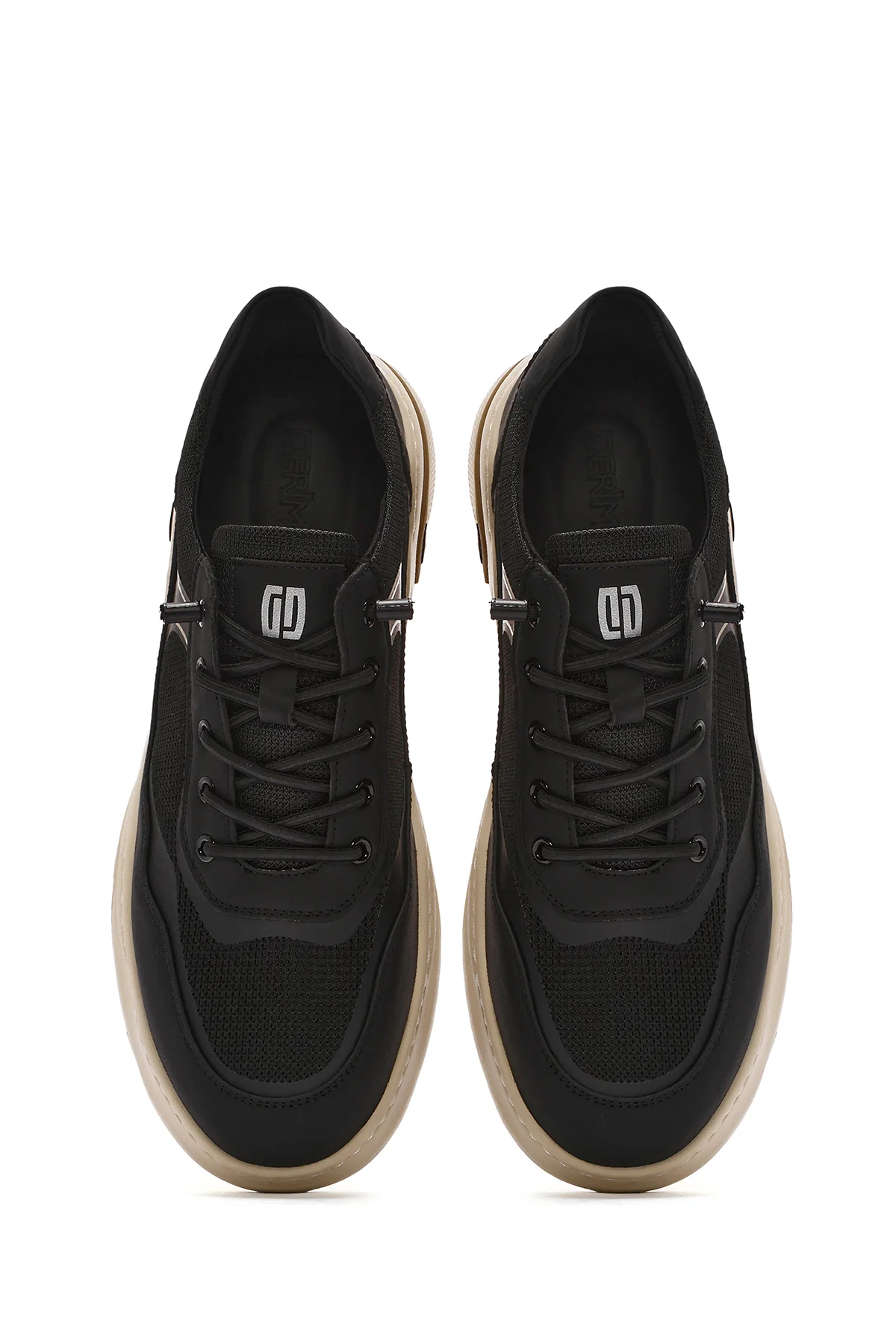 Erkek Siyah Bağcıklı Deri Sneaker - Image 7