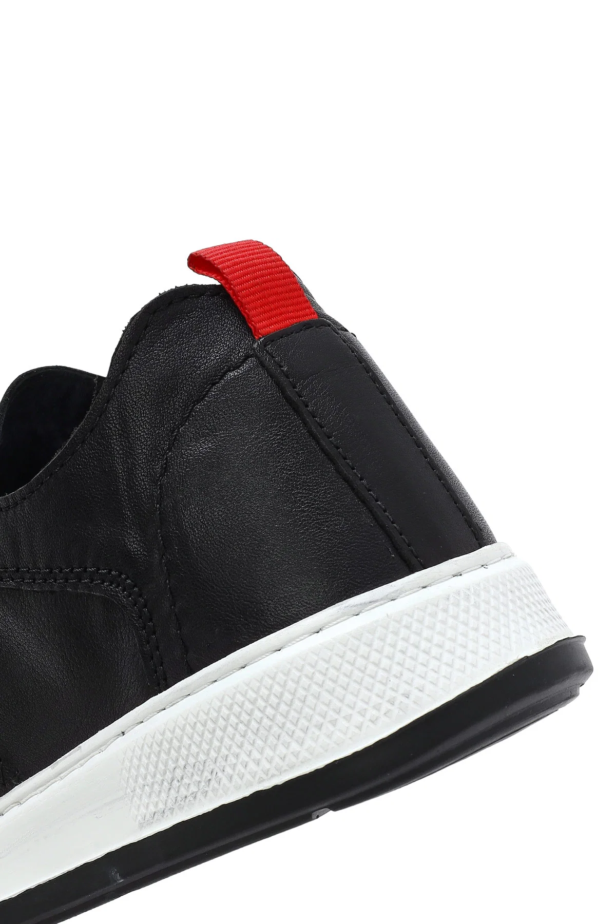 Erkek Siyah Bağcıklı Deri Sneaker - Image 9