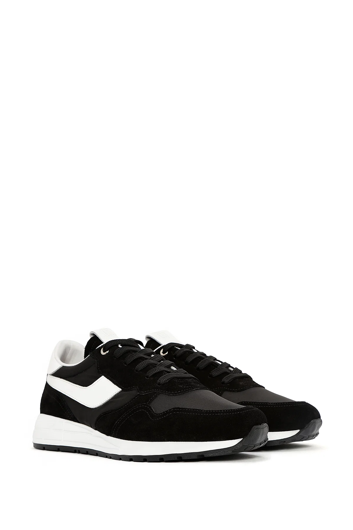 Erkek Siyah Bağcıklı Deri Sneaker - Image 3