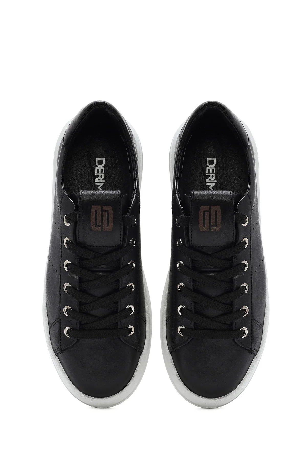 Erkek Siyah Bağcıklı Deri Sneaker - Image 7